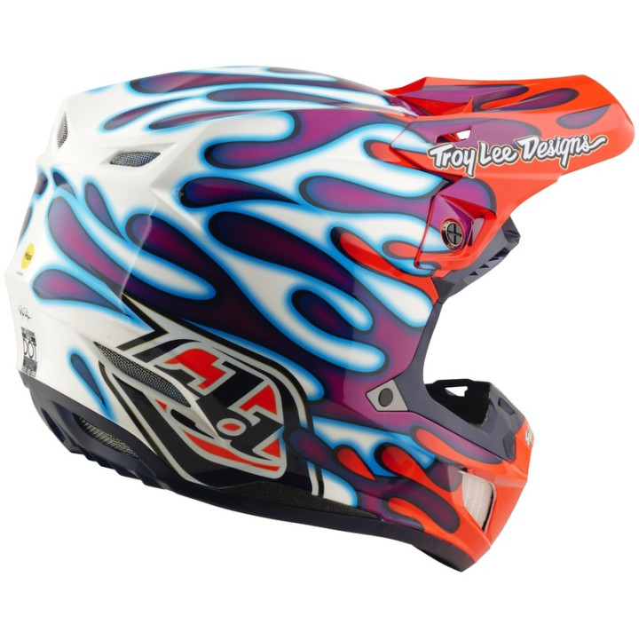 Casque TROY LEE DESIGNS SE5 Composite Mips - Overspray violet/blanc