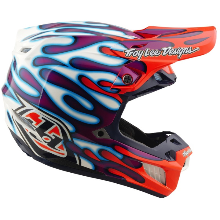 Casque TROY LEE DESIGNS SE5 Composite Mips - Overspray violet/blanc