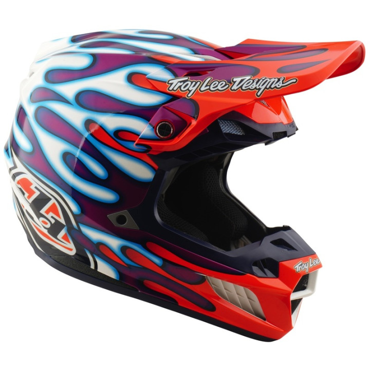 Casque TROY LEE DESIGNS SE5 Composite Mips - Overspray violet/blanc