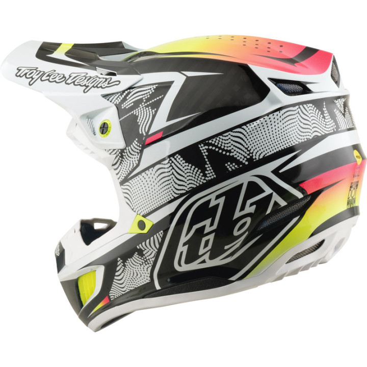 Casque TROY LEE DESIGNS SE5 Carbon Mips - Lined Up blanc