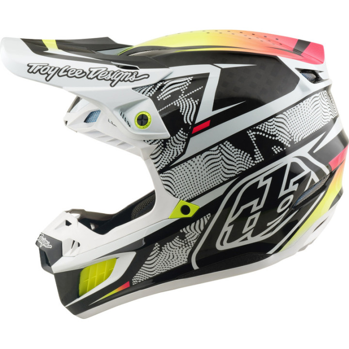Casque TROY LEE DESIGNS SE5 Carbon Mips - Lined Up blanc