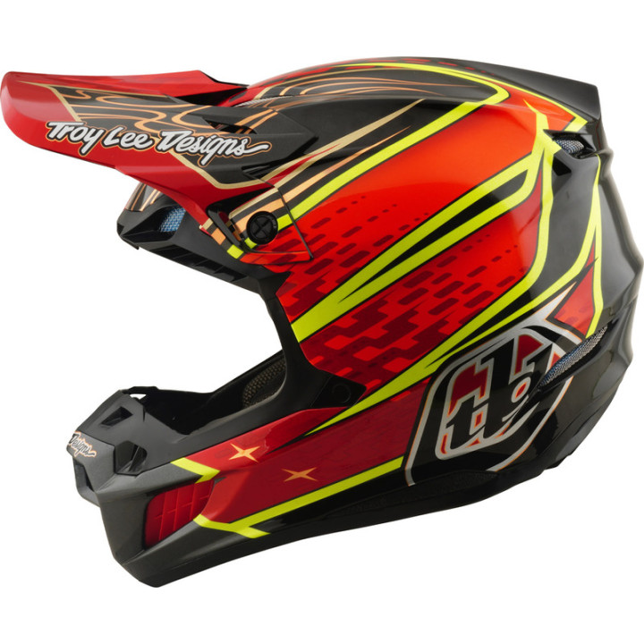 Casque TROY LEE DESIGNS SE5 Carbon Mips - Wings rouge