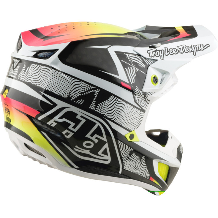 Casque TROY LEE DESIGNS SE5 Carbon Mips - Lined Up blanc