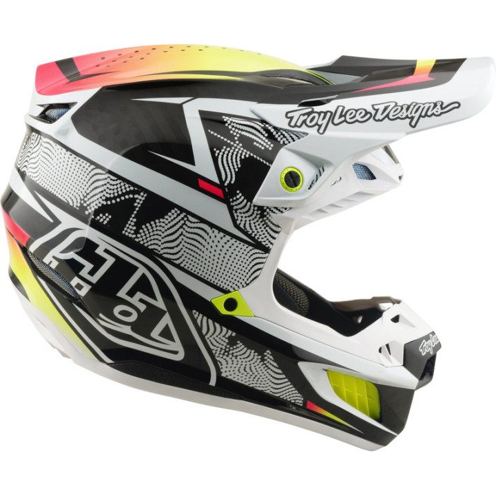 Casque TROY LEE DESIGNS SE5 Carbon Mips - Lined Up blanc