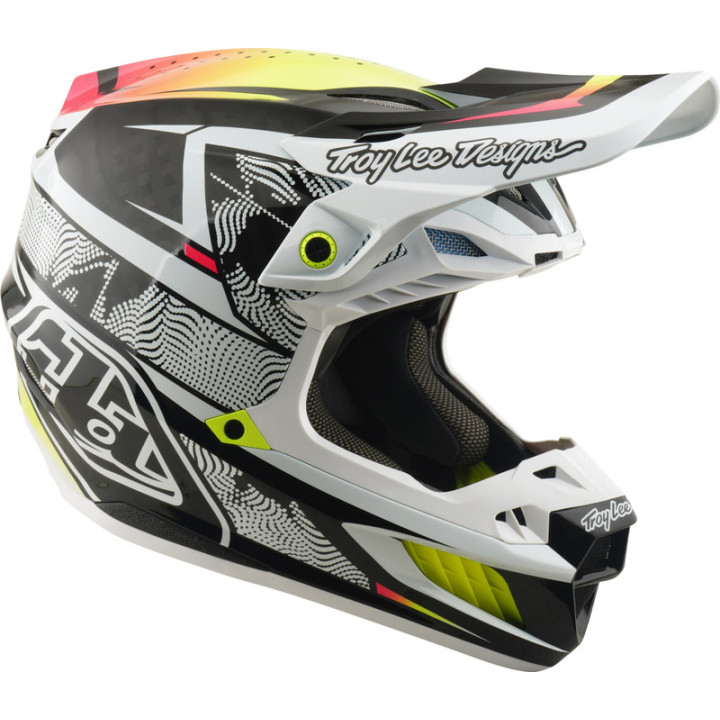 Casque TROY LEE DESIGNS SE5 Carbon Mips - Lined Up blanc