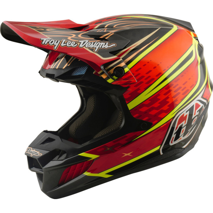 Casque TROY LEE DESIGNS SE5 Carbon Mips - Wings rouge