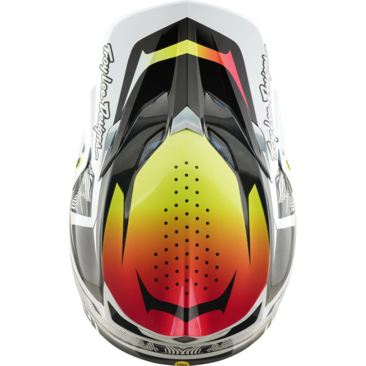 Casque TROY LEE DESIGNS SE5 Carbon Mips - Lined Up blanc