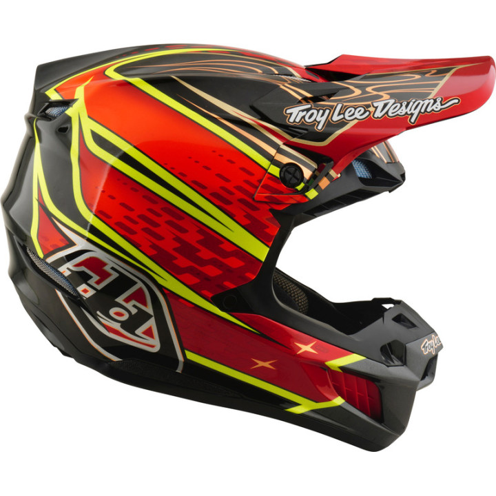 Casque TROY LEE DESIGNS SE5 Carbon Mips - Wings rouge