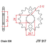 Kit chaîne EK/JT 530SRX2 17/48 - couronne standard