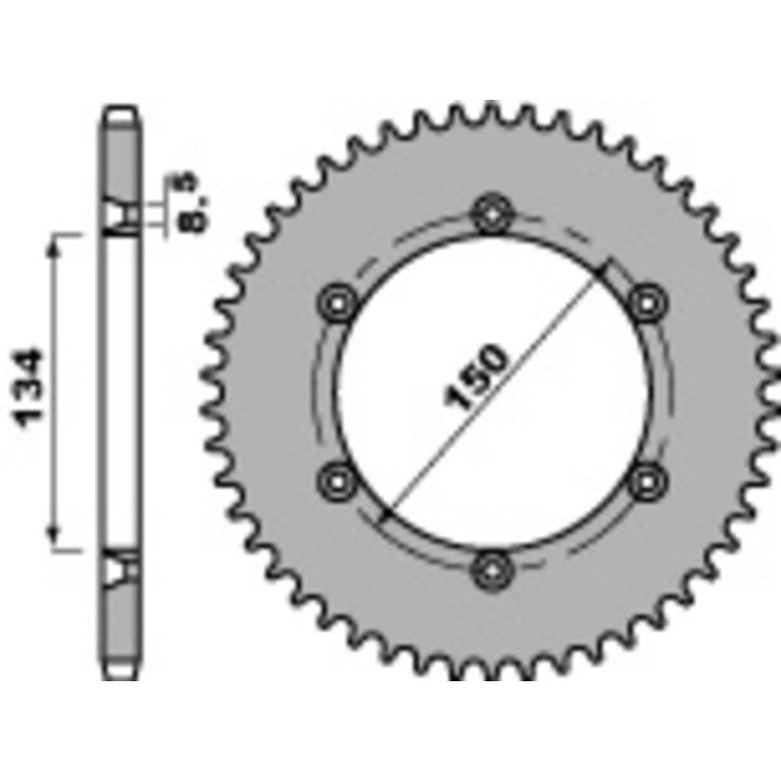 Kit chaîne EK/PBR 428 ZVX - 15/52-130 - Couronne acier standard