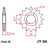 Kit chaîne EK/JT 530ZVX3 15/47 - couronne standard