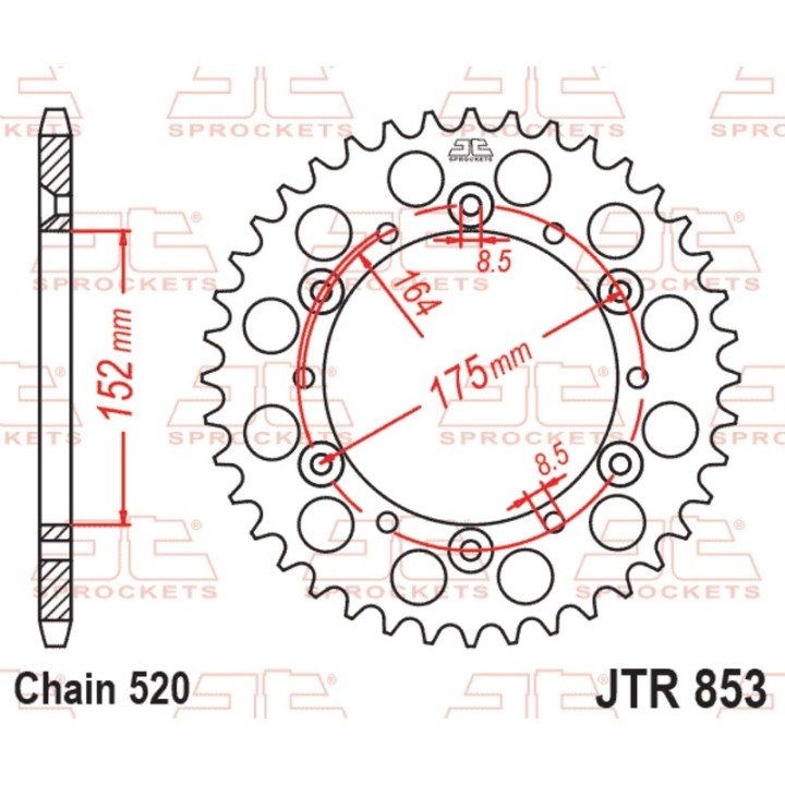Kit chaîne EK/JT 520SRX2 14/52 - couronne standard