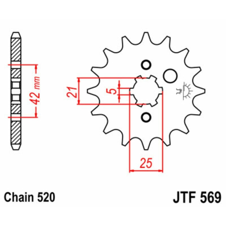 Kit chaîne EK/JT 520SRX2 14/52 - couronne standard