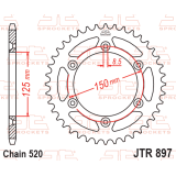 Kit chaîne EK/JT 520 ZVX3 - 16/42-114 - Couronne acier standard