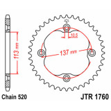 Kit chaîne EK/JT 520 SRX2 - 14/36-96 - Couronne acier standard