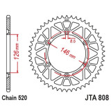 Kit chaîne EK/JT 520M3 12/50 - couronne ultra-light
