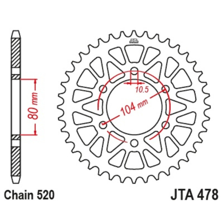 Kit chaîne EK/JT 520SRX2 15/43 - couronne ultra-light