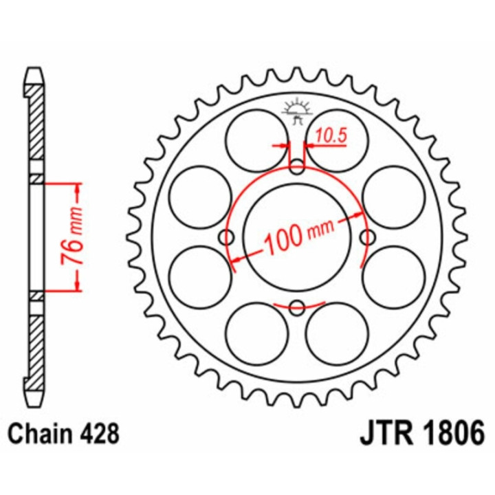 Kit chaîne EK/JT 428SR 14/56 - couronne standard