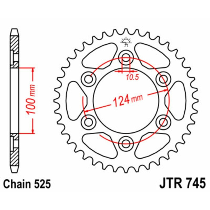 Kit chaîne EK/JT 525SRX2 15/37 - couronne standard