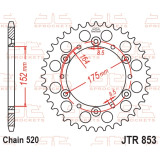 Kit chaîne EK/JT 520MRD7 13/44 - couronne standard