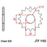 Kit chaîne EK/JT 525SRX2 18/43 - couronne standard