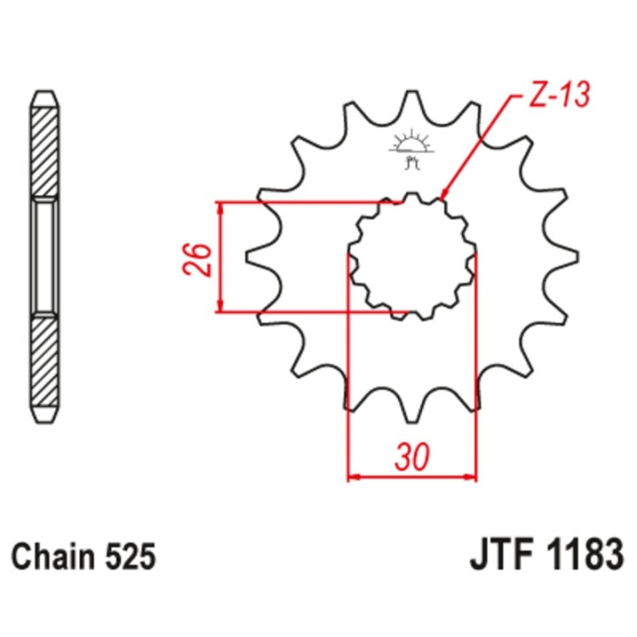 Kit chaîne EK/JT 525SRX2 18/43 - couronne standard