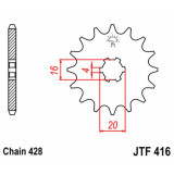 Kit chaîne EK/JT 428ZVX 13/52 - couronne standard