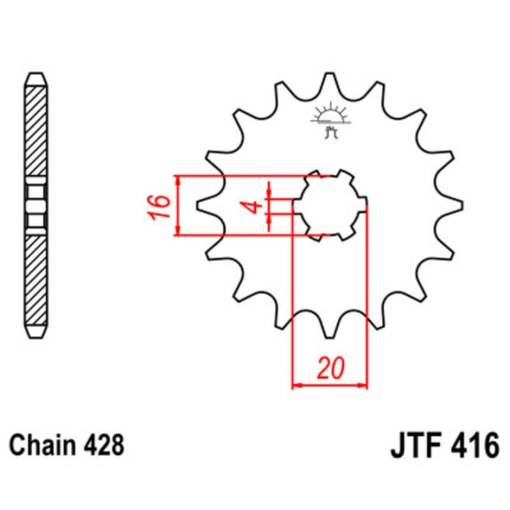 Kit chaîne EK/JT 428ZVX 13/52 - couronne standard