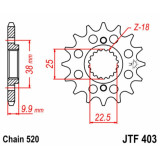 Kit chaîne EK/JT 520MRD7 15/51 - couronne ultra-light