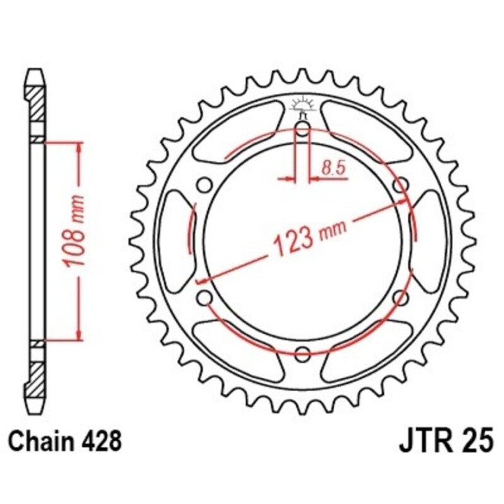 Kit chaîne EK/JT 428ZVX 13/60 - couronne standard