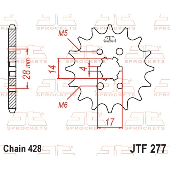 Kit chaîne EK/JT 428ZVX 13/60 - couronne standard