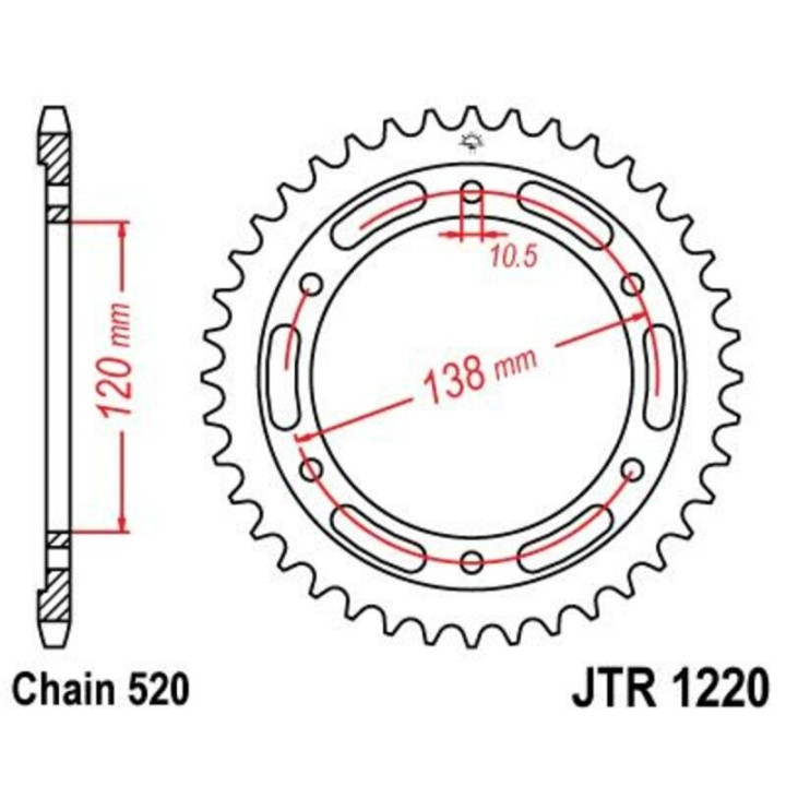 Kit chaîne EK/JT 520H 14/38 - couronne standard