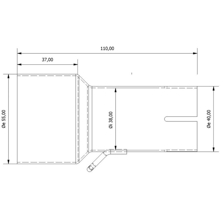 Tube de raccordement MIVV 55 - 38 mm