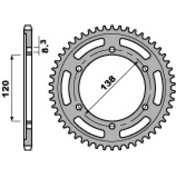 Kit chaîne EK/PBR 525 ZVX3 - 17/40-108 - Couronne acier standard