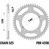 Kit chaîne EK/PBR 525 SRX2 - 15/45-112 - Couronne acier standard