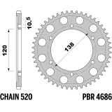 Kit chaîne EK/PBR 520 SRX2 - 14/45-108 - Couronne acier standard