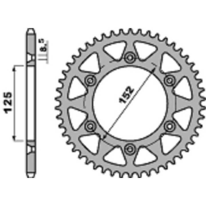 Kit chaîne EK/PBR 520M3 14/48-100- couronne ultra-light