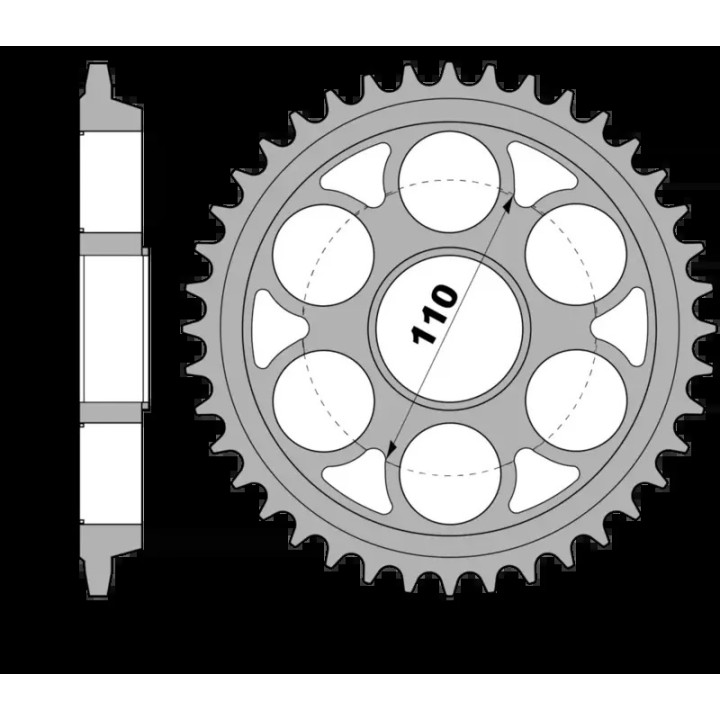 Kit chaîne EK/PBR 520 ZVX3 - 15/43-106 - Couronne acier renforcé