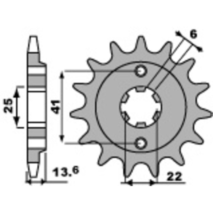 Kit chaîne EK/PBR 525 ZVX3 - 15/47-118 - Couronne acier standard
