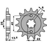 Kit chaîne EK/PBR 525 SRX2 - 15/47-118 - Couronne acier standard
