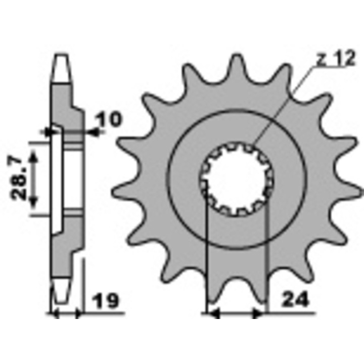 Kit chaîne EK/PBR 530 ZVX3 - 17/45-110 - Couronne acier standard