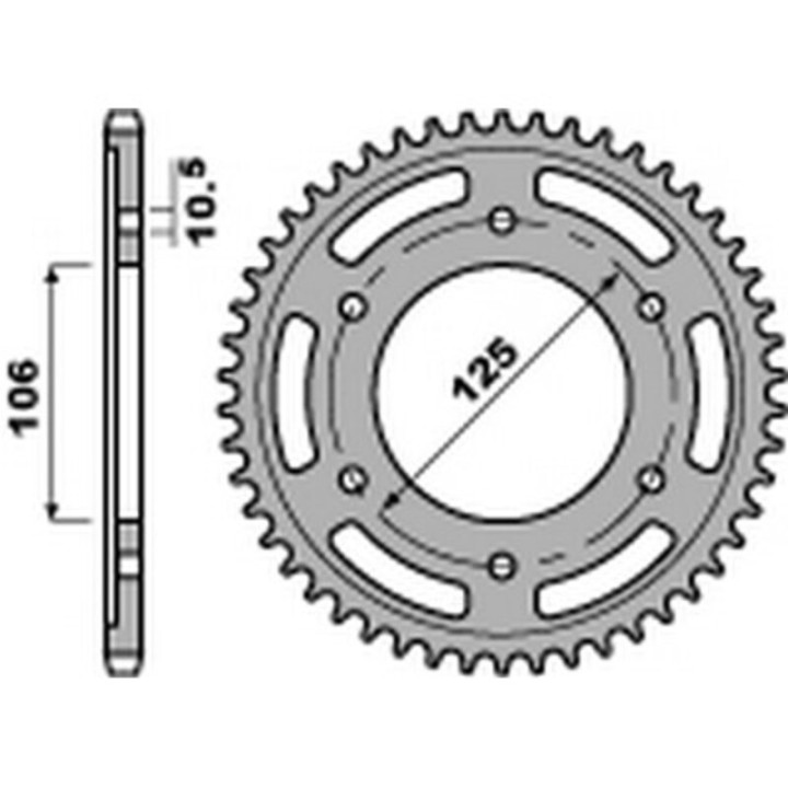 Kit chaîne EK/PBR 525 ZVX3 - 15/50-122 - Couronne acier standard