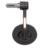 Rétroviseur d'embout de guidon HIGHSIDER pro Conero Black-Edition avec clignotant LED – noir mat – à l'unité