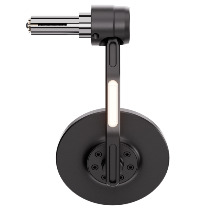 Rétroviseur d'embout de guidon HIGHSIDER pro Conero Black-Edition avec clignotant LED – noir mat – à l'unité
