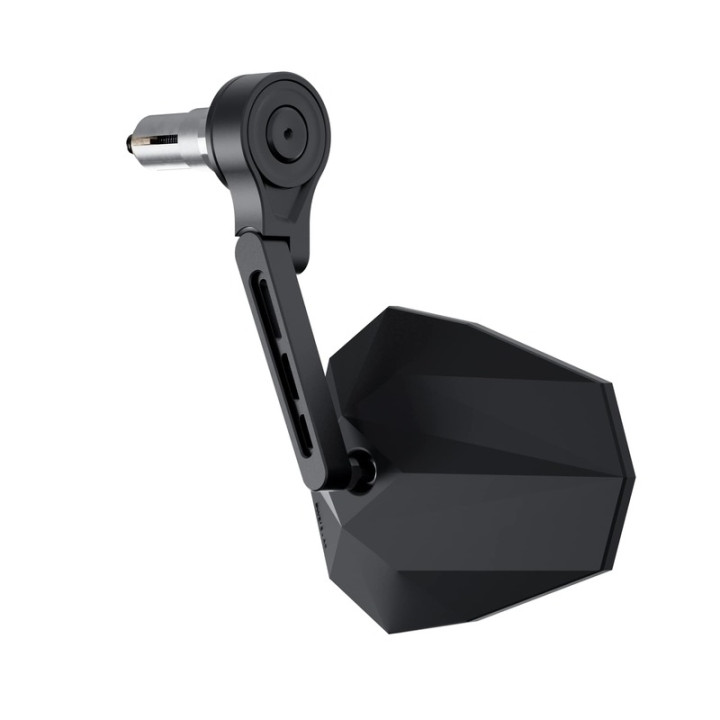 Rétroviseur d'embout de guidon HIGHSIDER pro Stealth-X5 EVO court – noir mat – à l'unité