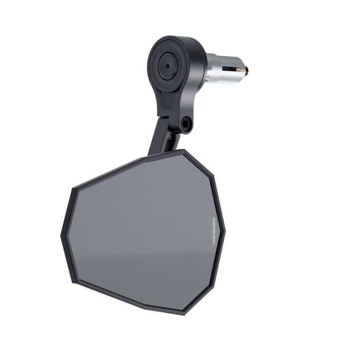 Rétroviseur d'embout de guidon HIGHSIDER pro Stealth-X5 EVO court – noir mat – à l'unité