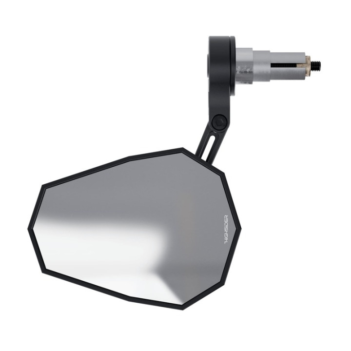 Rétroviseur d'embout de guidon HIGHSIDER pro Stealth-X5 EVO court – noir mat – à l'unité