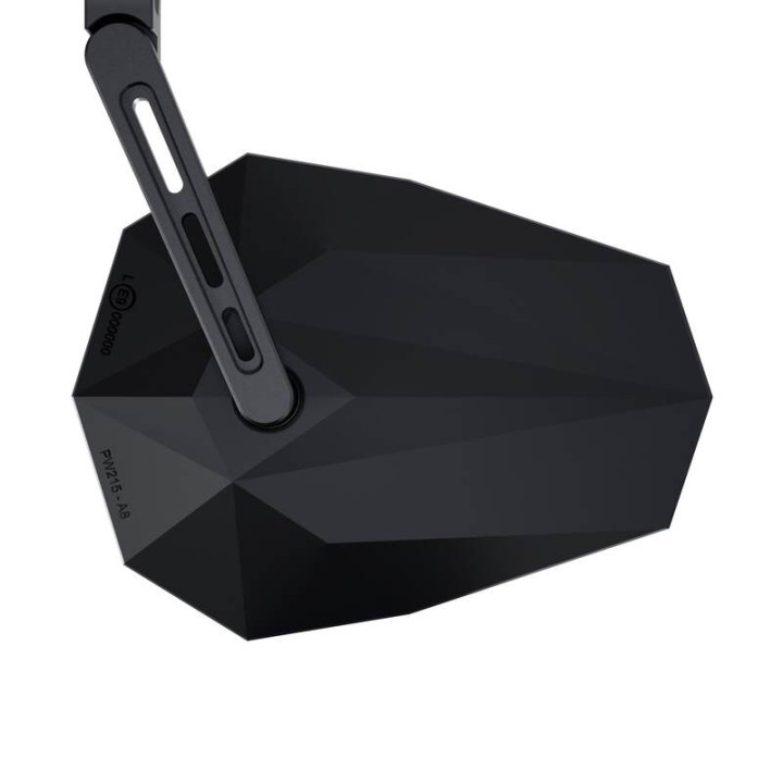 Rétroviseur d'embout de guidon HIGHSIDER pro Stealth-X5 EVO court – noir mat – à l'unité
