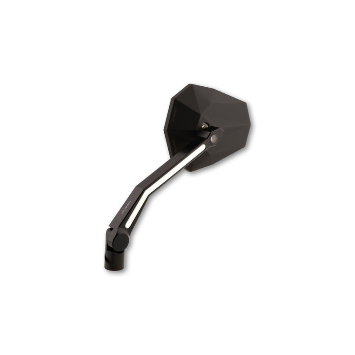 Rétroviseur de guidon HIGHSIDER pro Stealth -X4 avec clignotants et feux de position LED - noir - la paire