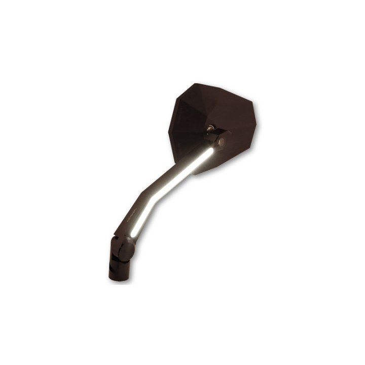 Rétroviseur de guidon HIGHSIDER pro Stealth -X4 avec clignotants et feux de position LED - noir - la paire